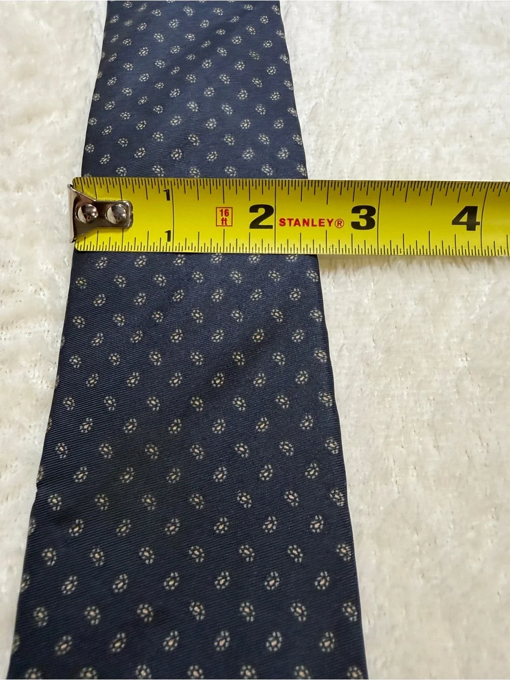 Henri‎ Christian Navy Tie with Micro-dot Paisley Patterned